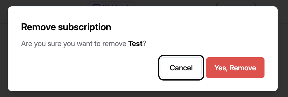 Remove subscription